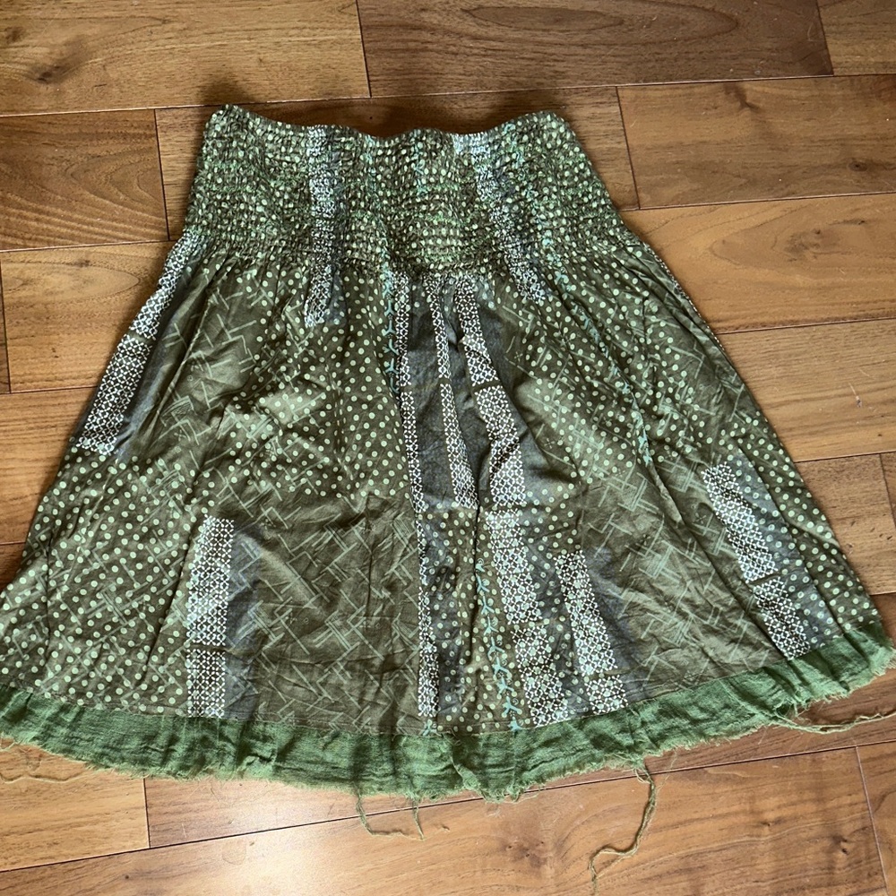 Green Patterned Women's Skirt